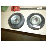 2 VERY GOOD AIRLESS DOLLY TIRES & WHEELS