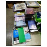 RUBBER GLOVES, DVDS, NOTE PADS