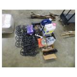 2 CAN OF CAT LITTER, EDGING, FLOWER CART, PLUMBING