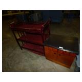 WOOD STORAGE CABINET & CHANGING TABLE