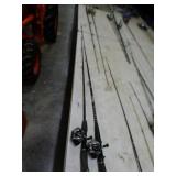 2 ZEBCO 33 FISHING REELS & RODS