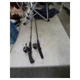 2 ZEBCO 33 FISHING REELS & RODS