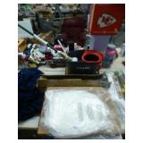 NEW STOOL LID, SHOWER CHAIR, MOP BUCKET & MOP