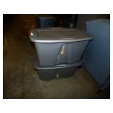 2 LARGE TOTES WITH LIDS