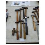 9 ASSORTED HAMMERS
