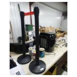 2 NEW BARRIER POLES WITH RETRACTING STRAPS