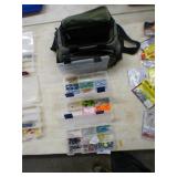 ASSORTED FISHING TACKLE & BOX