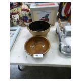 2 VINTAGE CROCK BOWLS
