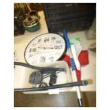 CLOCK, DUST PANS