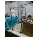 METAL SHELF ON WHEELS