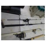 LARGE FISHING ROD AND REEL W/DAM QUICK REEL GERMAN