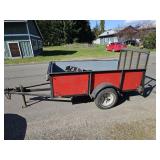 Titled ramp trailer, overall length 156" by