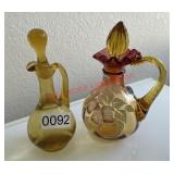 Fenton Woodland Bouquet Gold Amberina Cruet