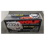 50 Rounds Wolf  9mm Luger Ammo (office)