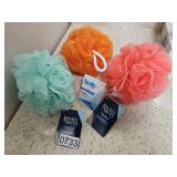 Three new bath scrubbies - upstairs