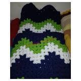 Seahawks color Knitted Afghan(bedroom)
