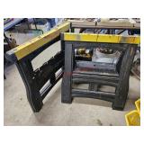 Plastic folding sawhorses - garage