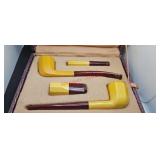 Vintage Meerschaum pipe set with a cigarette and