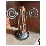 Wrought Iron Fatwood Holder with Fatwood Sticks