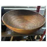 XL 20in Vintage Rattan Coiled Basket