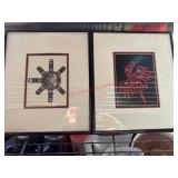 Two Smaller framed Prints    (Garage)