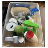 Cleaning supplies box lot (backhouse)
