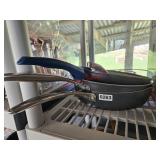 Frying pans, Henckels, Tramontina, and Bialetti -