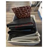 Misc. binders box lot (dinning room)
