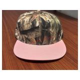 Camo and Pink Flat billed snap back