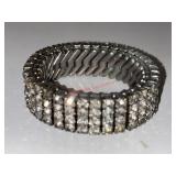 Vintage three-row rhinestone expansion bracelet