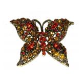 Large Vtg Butterfly Brooch Broken Pin