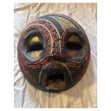 Wood beaded African Baluba mask        (Back