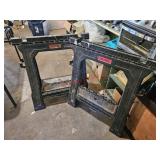 Pair of Task Force plastic saw horses - garage