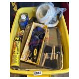 Lidded Tote Lot of Painting Supplies and More