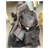 dark brown and black leather scraps(Backhouse)