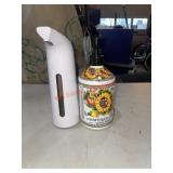 two types of hand soap dispensers (garage)