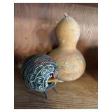 Dried Japanese Gourd and Armadillo Decor