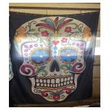 sugar skull shower curtain (garage)