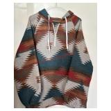 Large Woven Half Zip Pull over Ladies warm Hoodie