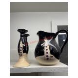 Matching Candelabras and pitcher Snowman (See