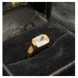 Gold Toned Marked 'Thailand' Faux Diamond Ring