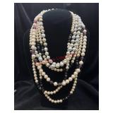 3- Mix Color Faux Pearl Necklaces    (Jewelry)