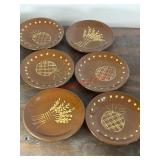 Small Redware Hand painted Plates         (Back