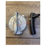 Tortilla Press and Can Opener Lot    (Garage Back