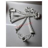 Painted Brass Candle Holders (ONE for repair)