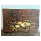 VTG Eggs in Nest Painting