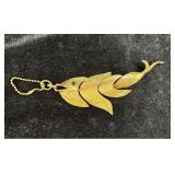 Large Gold Napier Fish Key Chain