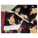 Many yards of Chicken Fabrics and more