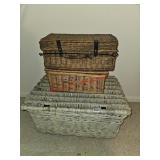 Wicker baskets - upstairs left bedroom