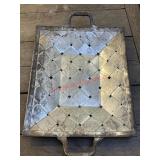 Woven Silver Plate Basket Platter     (Garage